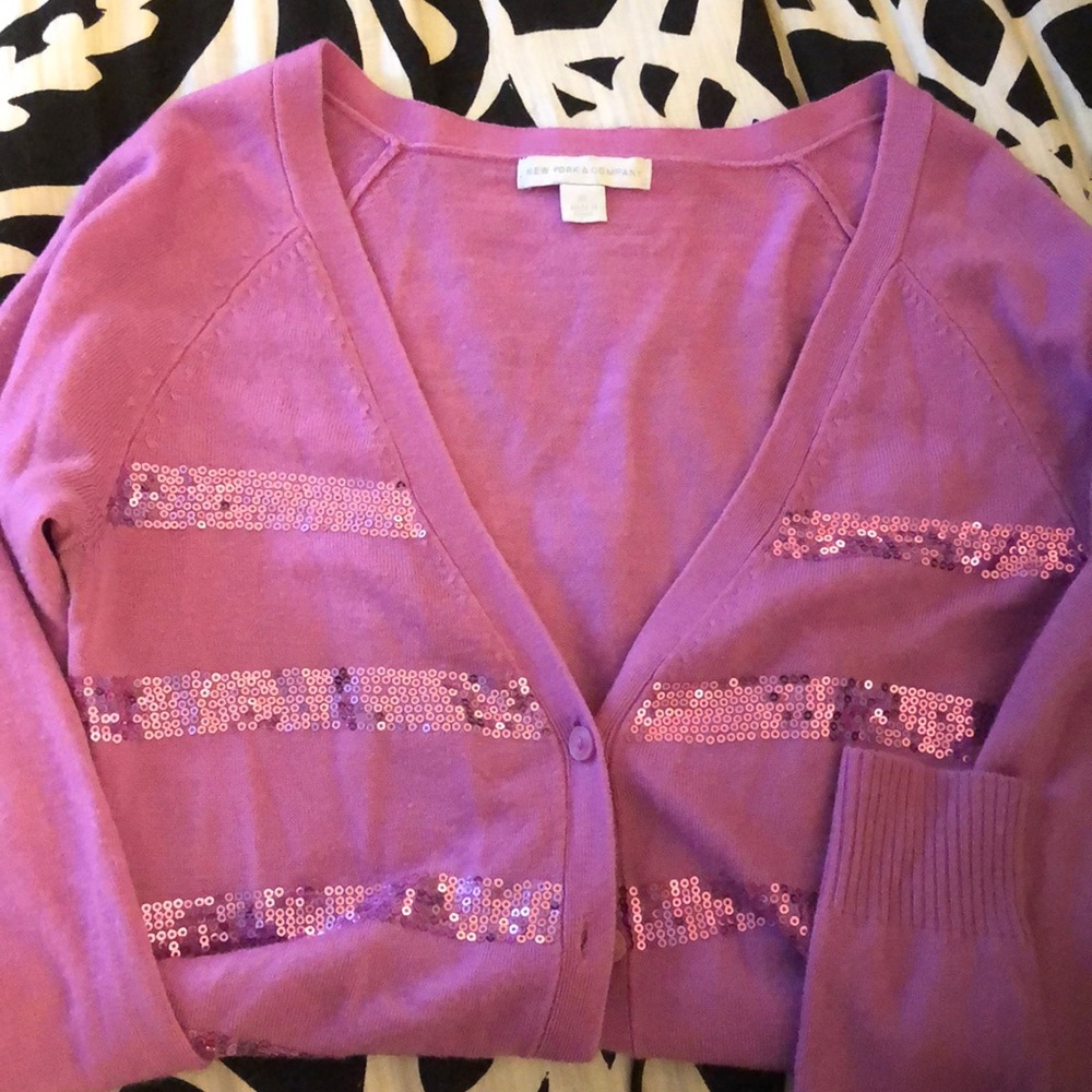 Mauve V Neck Cardigan